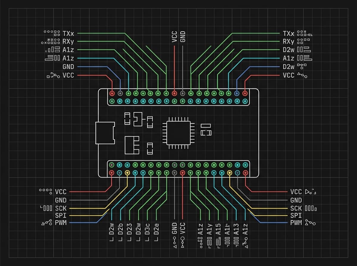 Pin map card — illustrative maker sketch, not to scale