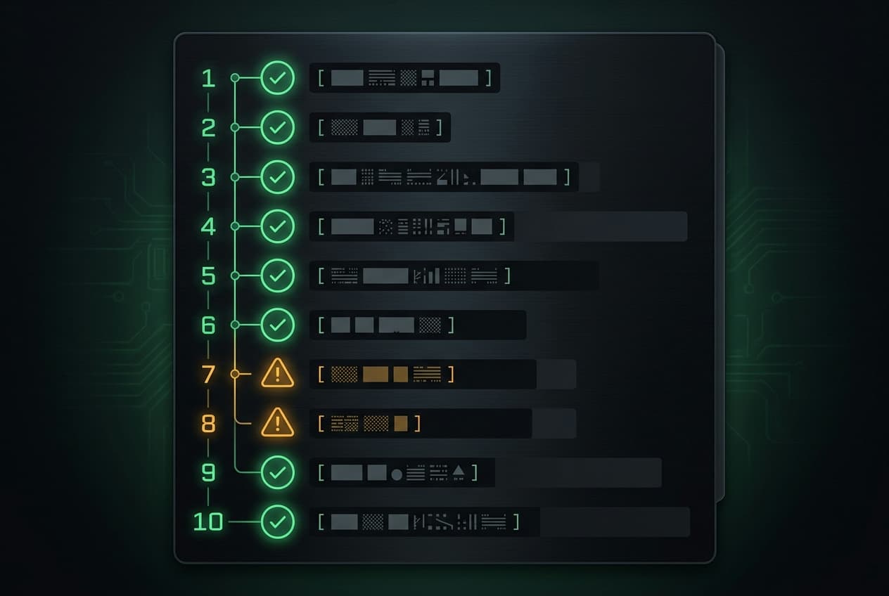 Illustrative ordered debug checklist