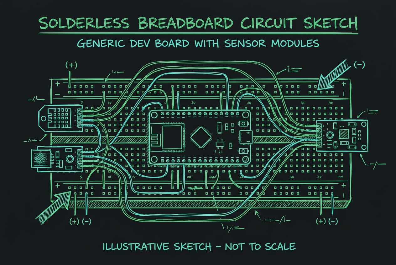 Wiring sketch — illustrative maker sketch, not to scale